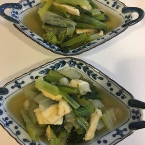 季節の青菜と油揚げで馴染みのおばんざい♪